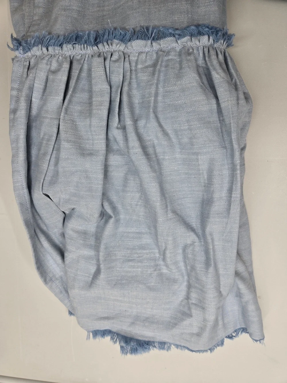 NWOT Chambray Ruffle Shower Curtain 7308